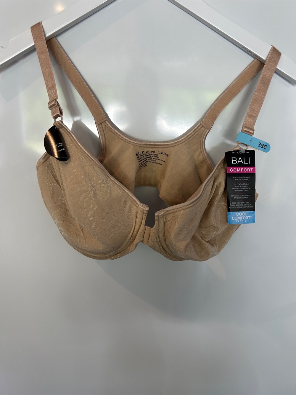 Bali Comfort Front-Close Full Coverage Bra - Tan
